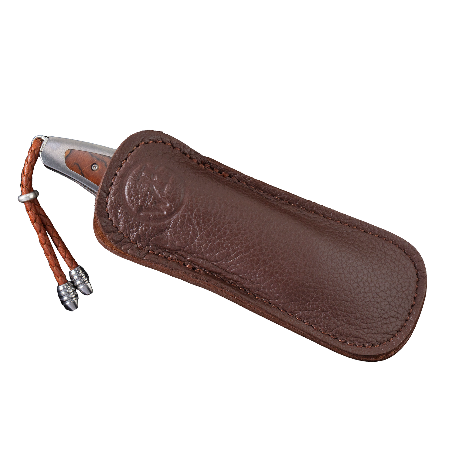 William Henry Beech Pocket Knife in Leather Case